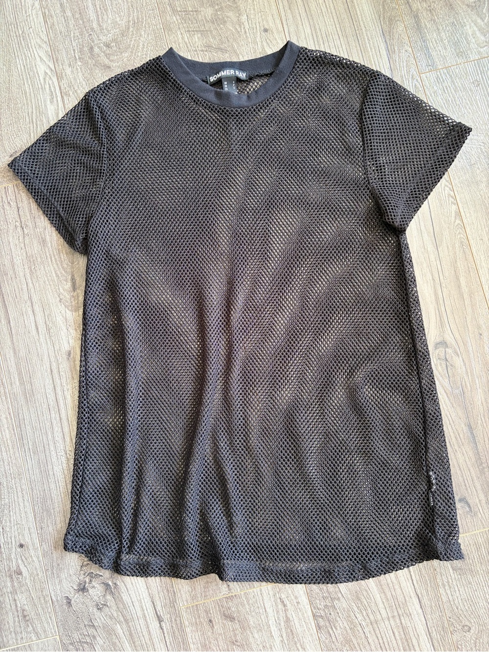 3/$15 Sommer Ray Black Mesh Short Sleeve Oversized T Shirt